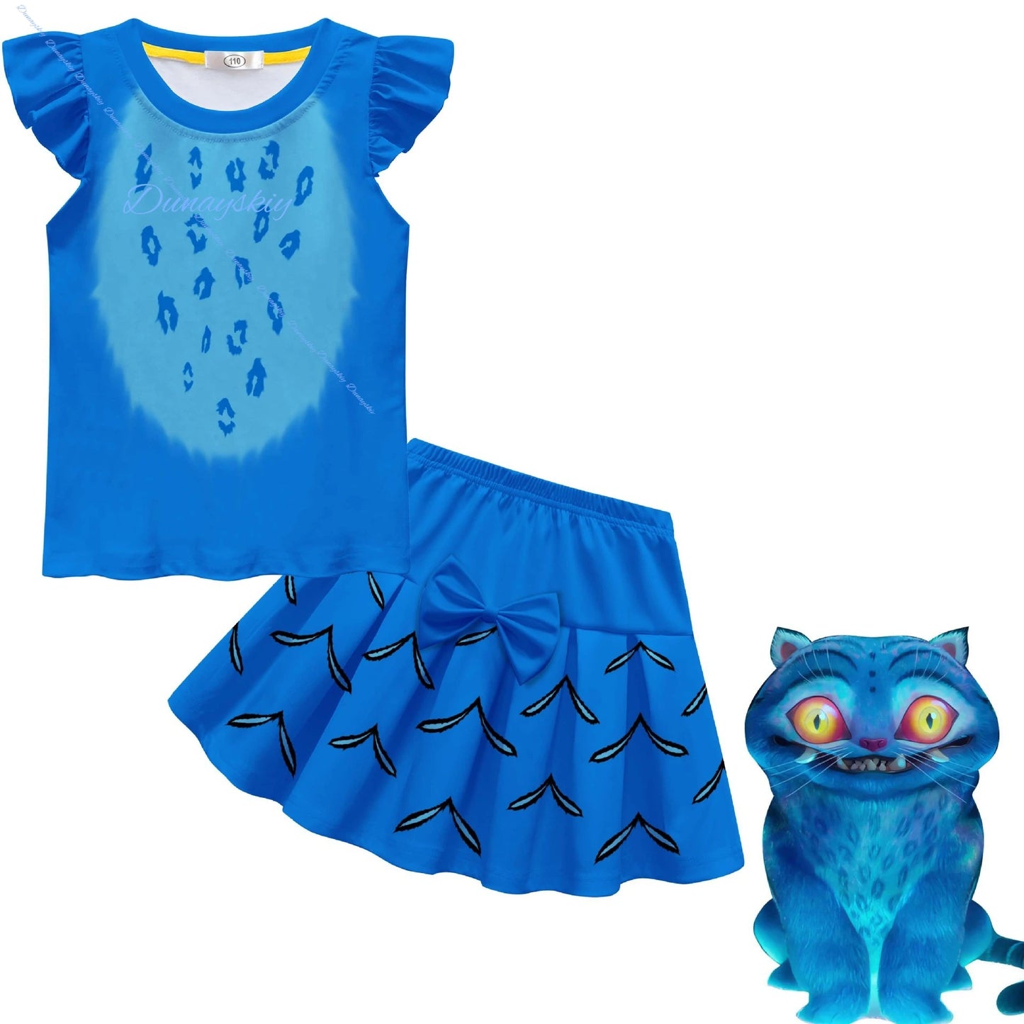 Children Kpop Demon Tiger Cosplay Costume for Girl Halloween Movie K-Pop Group Elf Role Play Flying Sleeve Dress