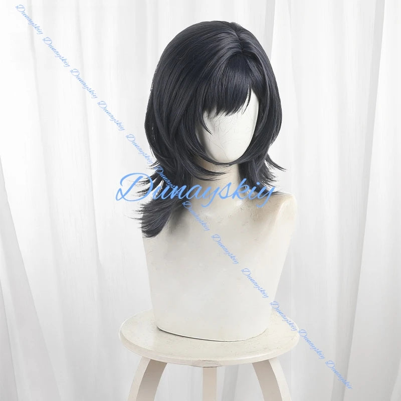 Anime Chitose Is in The Ramune Bottle Yuuko Hiiragi Cosplay Wig Long Blond Hair Blue Ribbon Halloween Party Prop