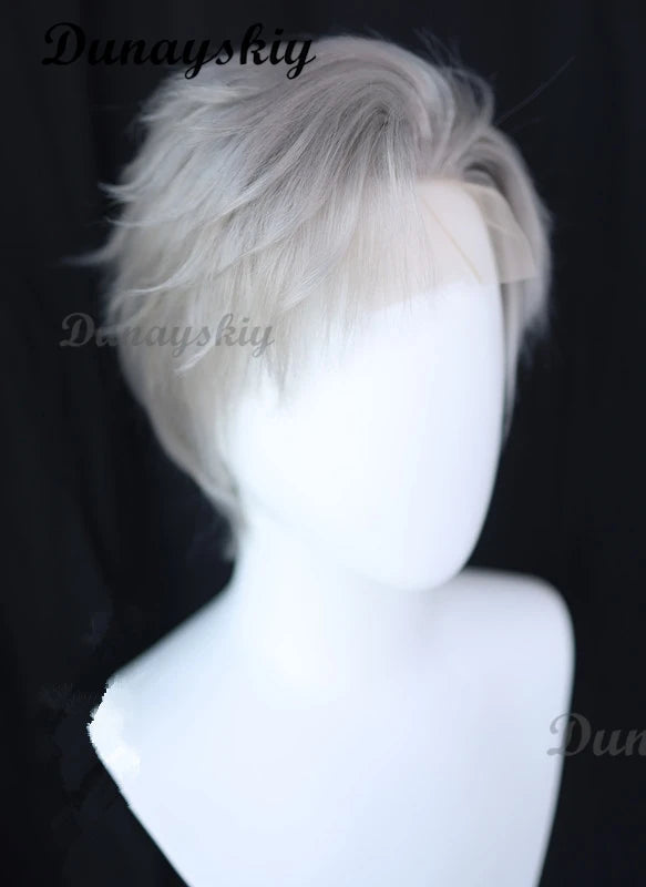 Sylus Front Lace Wig Game Love and Deepspace Cosplay Wig Sylus Qinche Cosplay Qin Che Wig Men Short Hair Free Cap