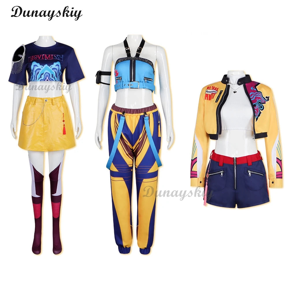 Anime KPop Demon Hunters Cosplay Costume for Women Zoey Mira Rumi Cosplay Fantasy Roleplay Outfits Halloween Carnival Party Suit
