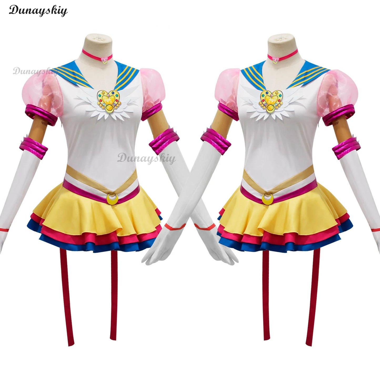 Anime JK Sailor Cosplay Costume Wig Tsukino Usagi Uniform Dress Outfits Cosplay Yellow Wig Halloween Carnivl Party Women