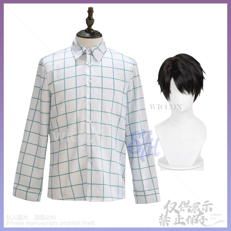 Kpop Demon Saja Boys Soda Pop Uniform Cosplay Jinu Anime Costume Fashion Handsome Korea Idol Retro Plaid Long Sleeve Shirt 코스프레