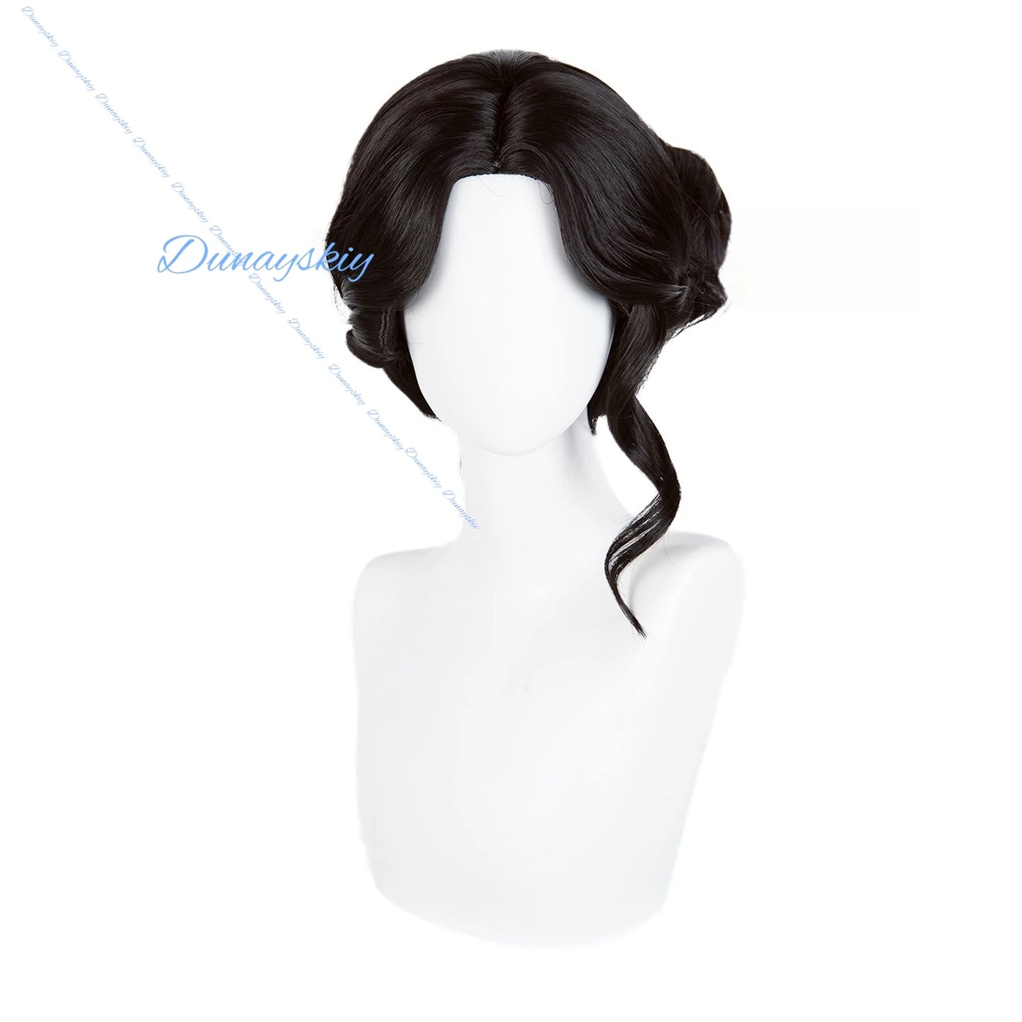Game Identity V Doctor Emily Dyer Cosplay Wig - Black Updo Style, Premium Quality + Free Cap - Perfect for Cosplay Events