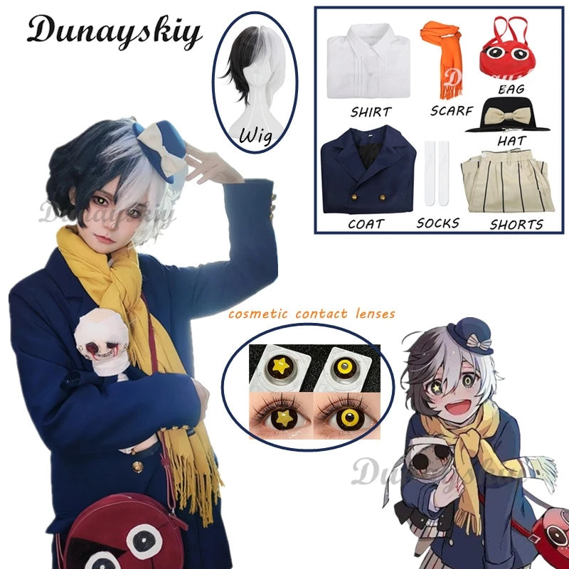 Yumeno Kyusaku Cosplay Anime Bungo Stray Dogs Costume Kyusaku Uniform Coat skirt Bag Wig Suit Party Role Play Outfit for Women