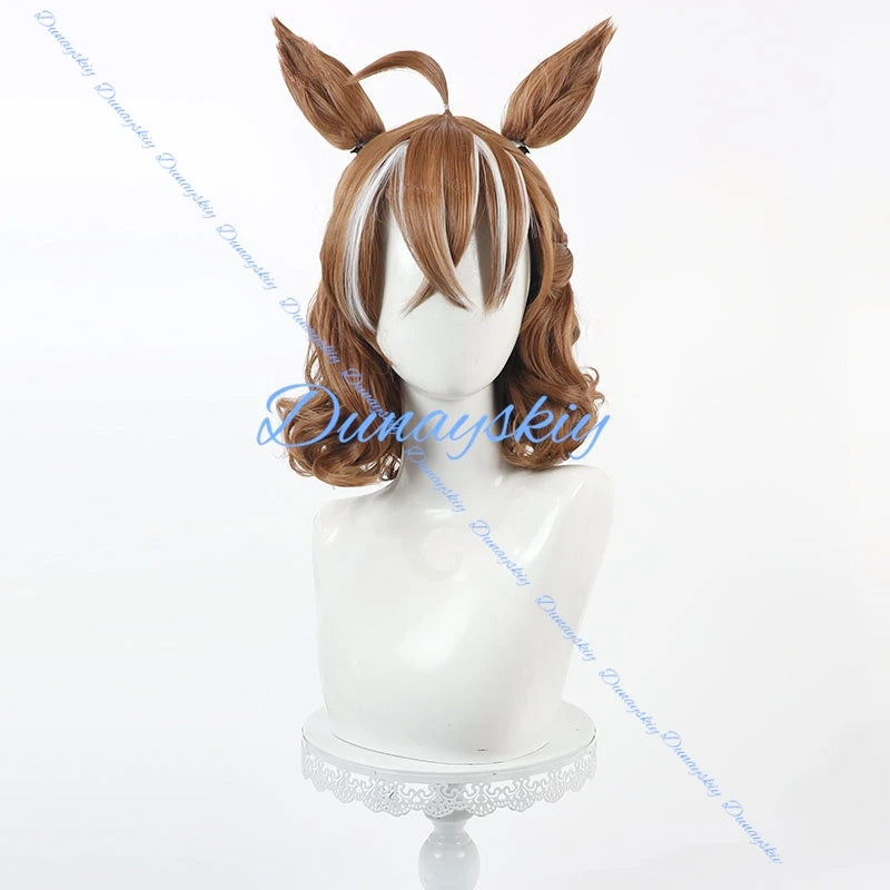 Anime Game Umamusume Pretty Derby Jungle Pocket Cosplay Wig Ears Tails 2 Style Hair Heat Resistant Synthetic Hair Halloween