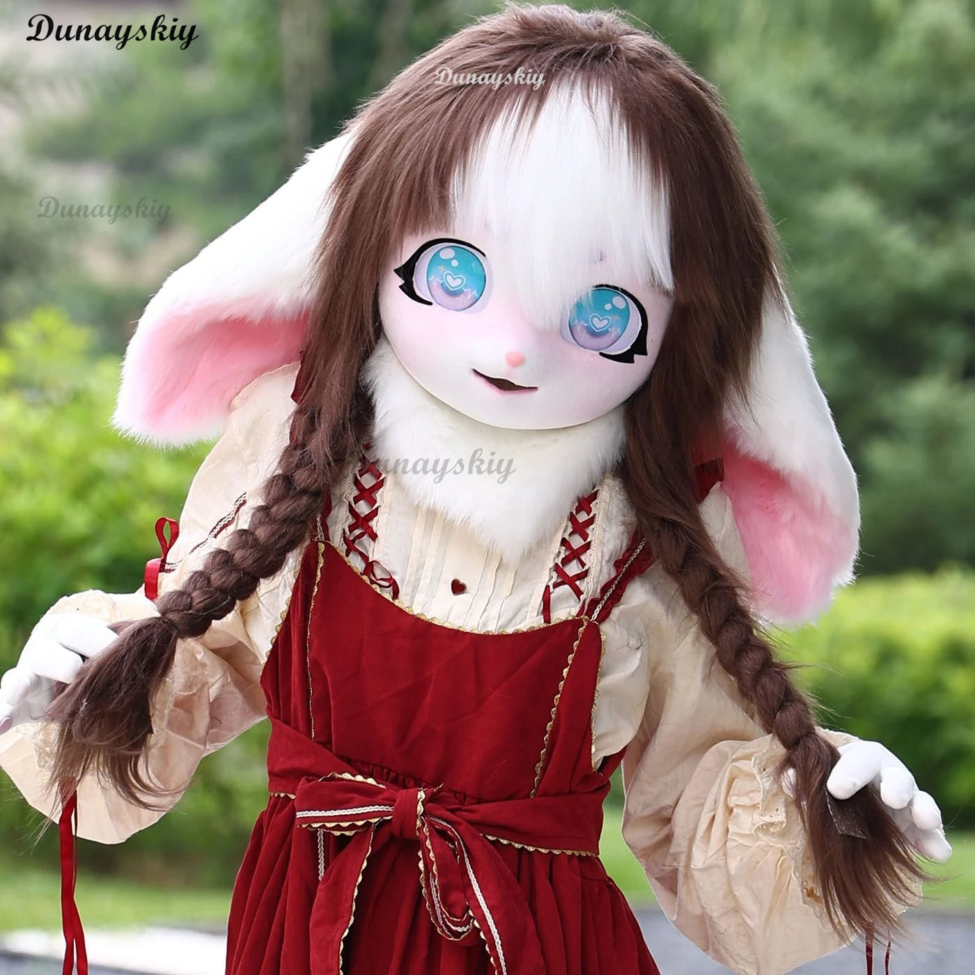 Cute Fursuit Kigurumi Headset Kig Mask Furry Cosplay Costume Rabbit Doll Costume Paws Animal Head Base Furry Costume Accessories