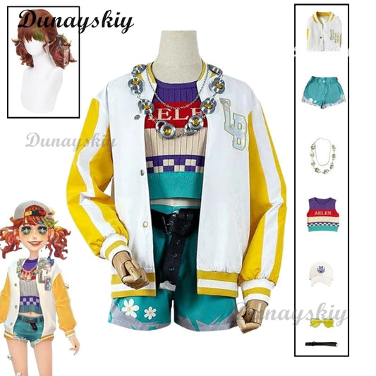 Game Identity V Lily Barriere Cheerleader Cosplay Costume Wig Fancy Party Suit Halloween Carnival Uniforms Anime Clothing