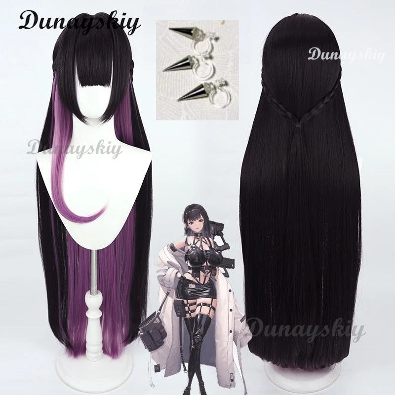 NIKKE Goddess of Victory Mihara Cosplay Wig Earrings Long Straight Women Hair Heat Resistant Synthetic Hair