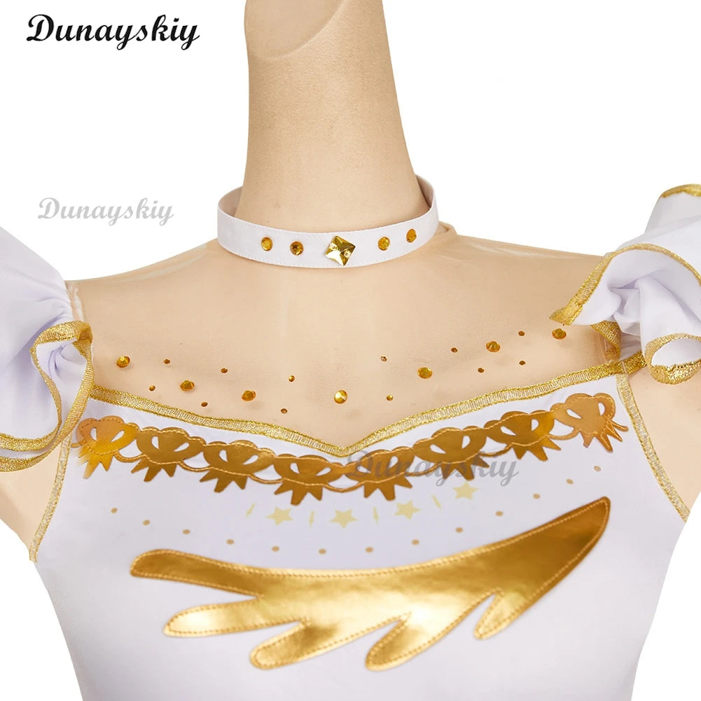 Yuitsuka Inori Anime Medalist Coaplay Costume Short Wig White Dress Rabbit Coat Kawaii Girl Women Outfit Halloween Customized