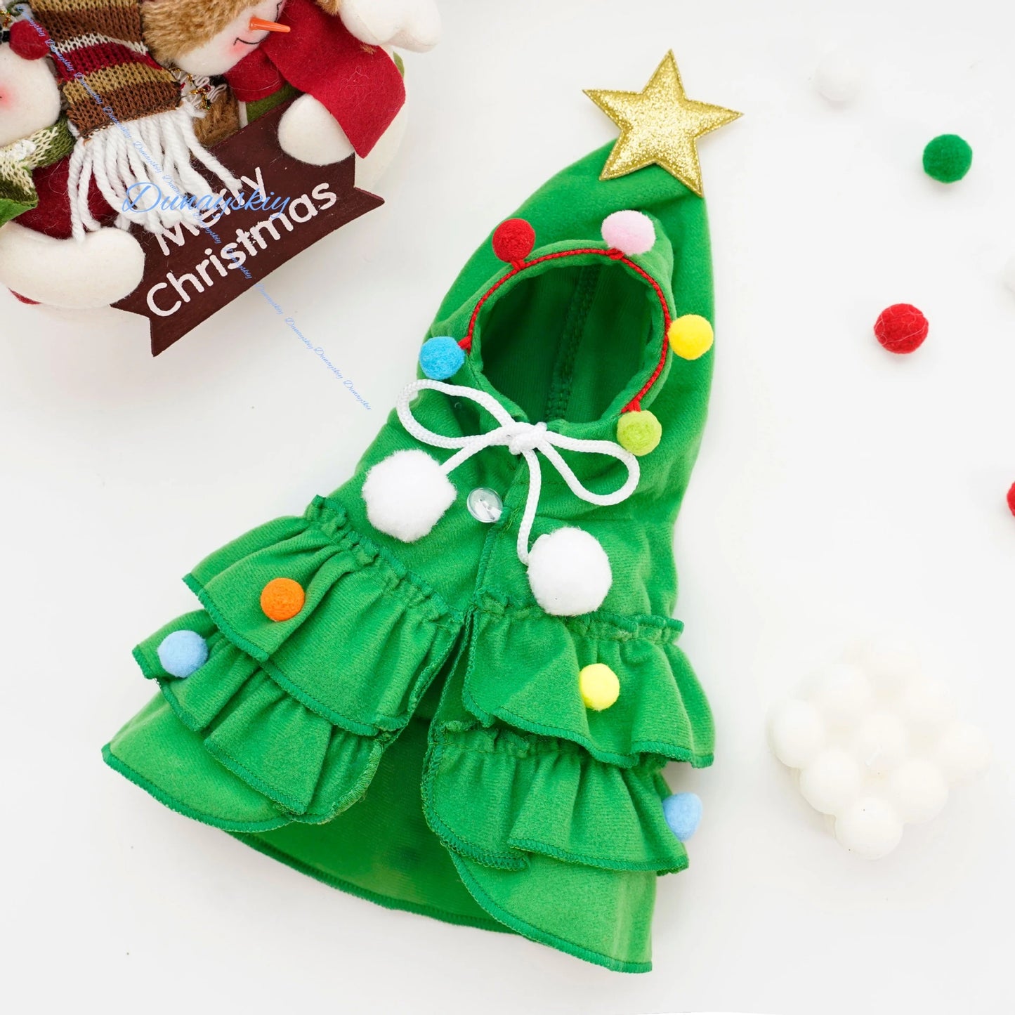 Holiday Supplies Party Cosplay Cope Christmas Dog Cloak Colorful High Quality Pet Cape Santa Tree Costume Puppy Coat