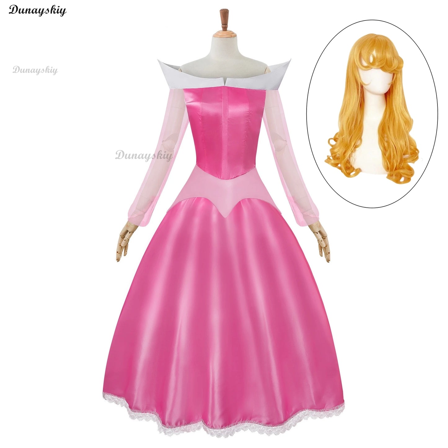 Halloween adult sleeping beauty blue dress Princess Aurora pink dress costume deluded stage dress S- XL accept custom order