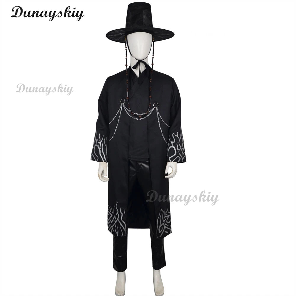 Anime Movie Demon KPOP Saja Boys Jinu Cosplay Costume Your Idol Black Robes Unisex Outfit Halloween Disguise for Adult Outfit