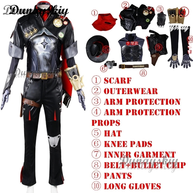Game Honkai Star Rail Boothill Cosplay Costume Wig Hat Gloves Arm Prop Suits Shoes Men Halloween Party Carniavl Party Props