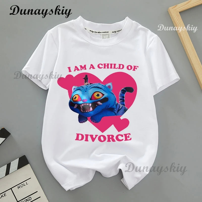 Kpop Demon Hunters Cosplay Merch T-shirt for Children K-Pop Demon Hunters Tiger Print Fashion Tops Casual Movie T Shirt