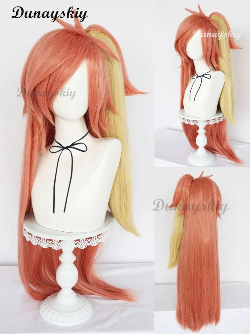 Hazzbin Cherry Bomb Wig Anime Cosplay Rainbow Color Hair Hotel Woman Cosplay Pre Crimped Wig Hair Heat Resistant