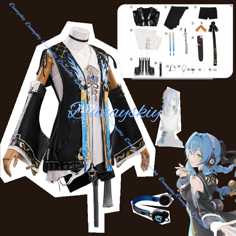 Game Wuthering Waves Buling Cosplay Costume Wig Huanglong Festival Halloween Party Women Girls Carnival Outfit Accessory Set