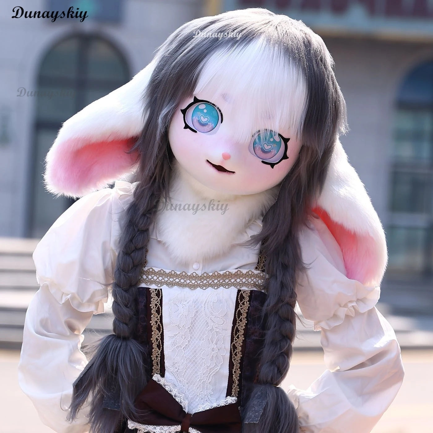 Cute Fursuit Kigurumi Headset Kig Mask Furry Cosplay Costume Rabbit Doll Costume Paws Animal Head Base Furry Costume Accessories
