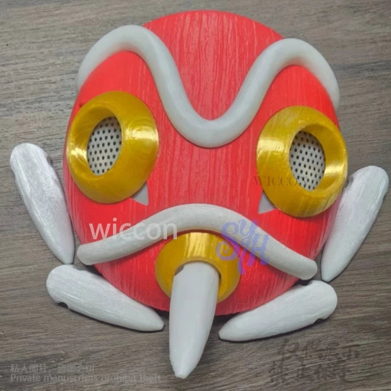 Anime Princess Cosplay Mask Earring Horror Red 3D Polylactic Acid Necklace Props Accessory Halloween Christmas Party Gifts Cos