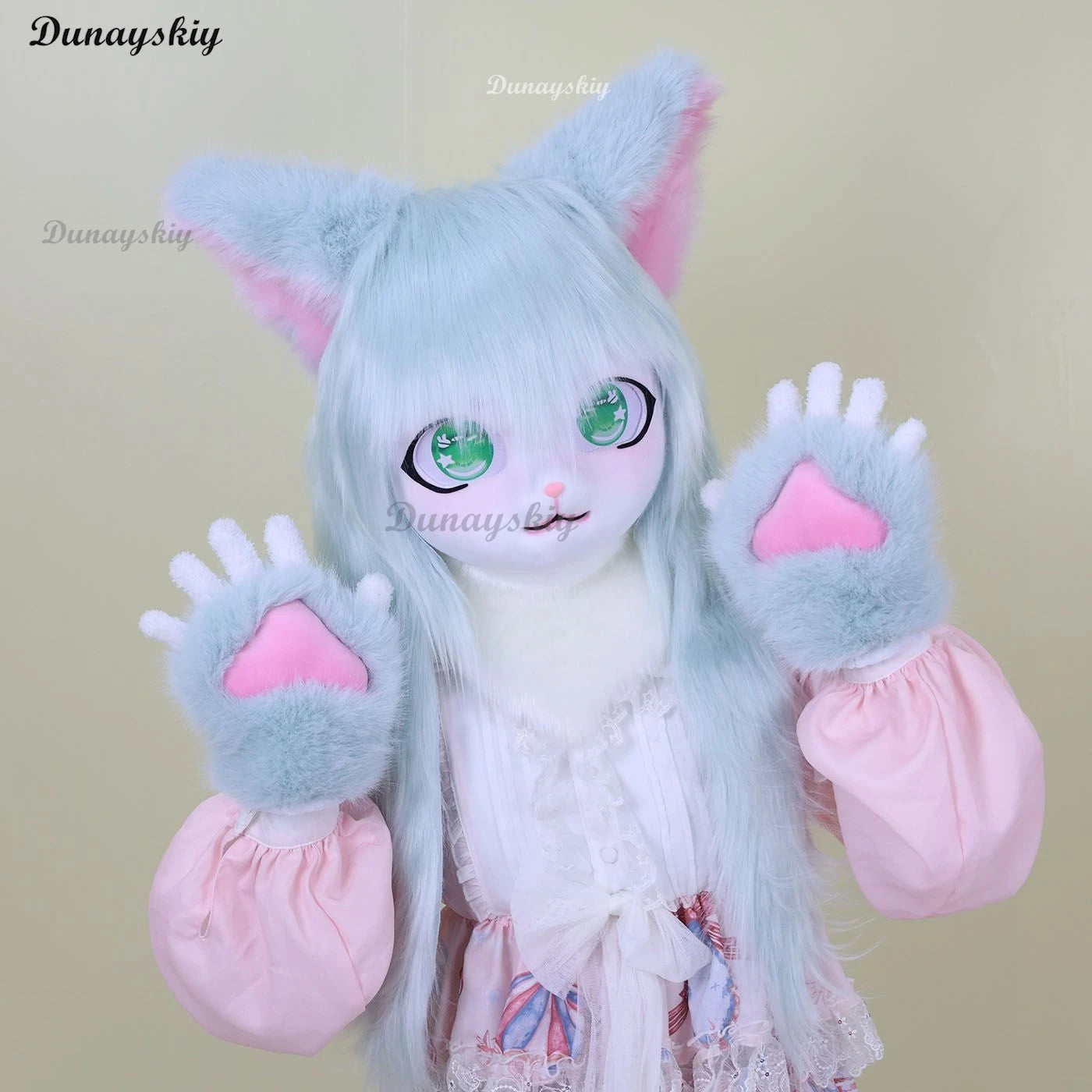Furry Kigurumi Head Base Cosplay Costume Cat Kig Head Mask Headset Rabbit Doll Party Animal Costume Performance Prop