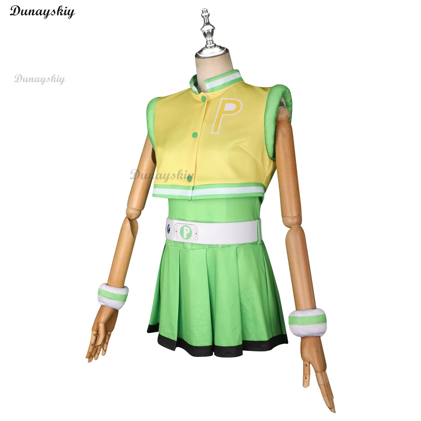 Power Cos Puff Girls Cosplay Costume Hyper Blossom Rolling Bubbles Costume Vest Coat Dress Outfit Hairband Gloves Belt Wig Women