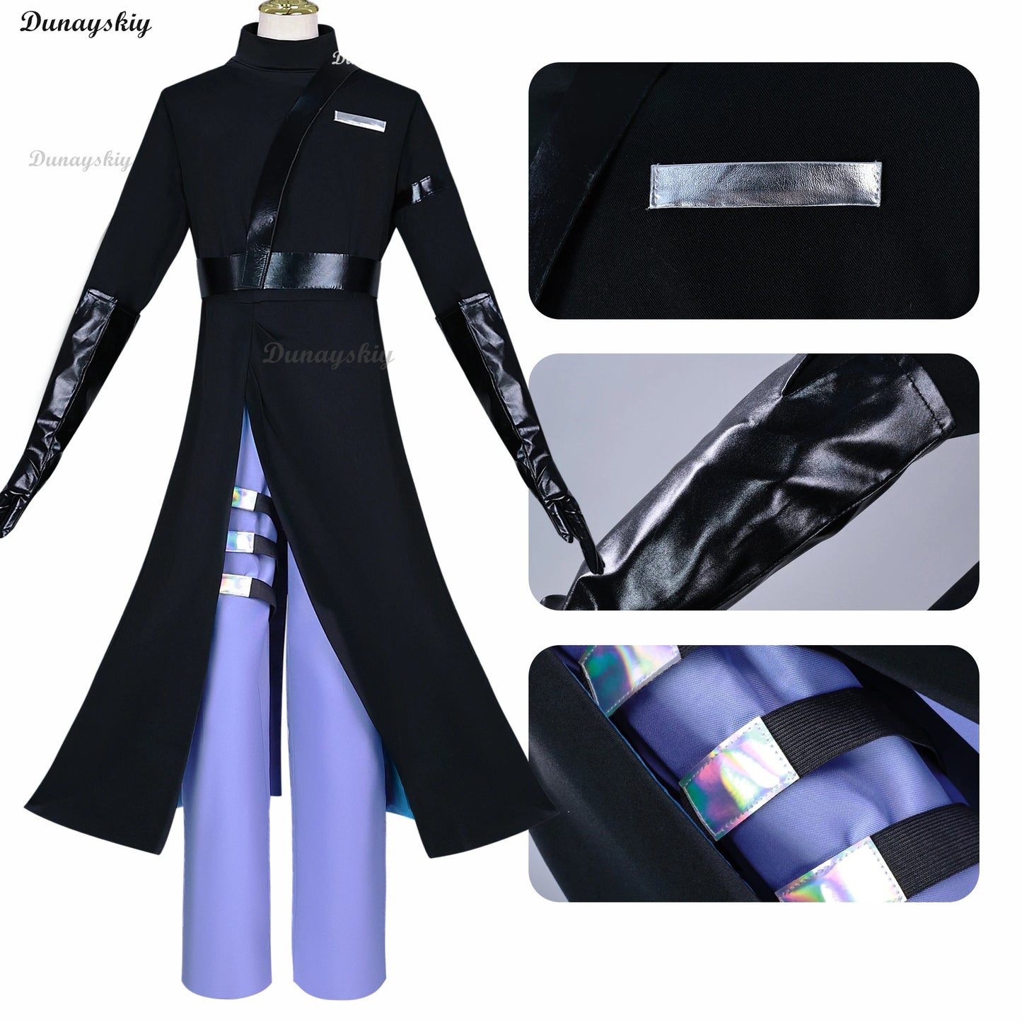 Alien Stage Ivan Cosplay Costume Round 6 Ivan Wig Long Black Windbreaker Pant Uniform Suit Party Carnival Outfit Halloween Party