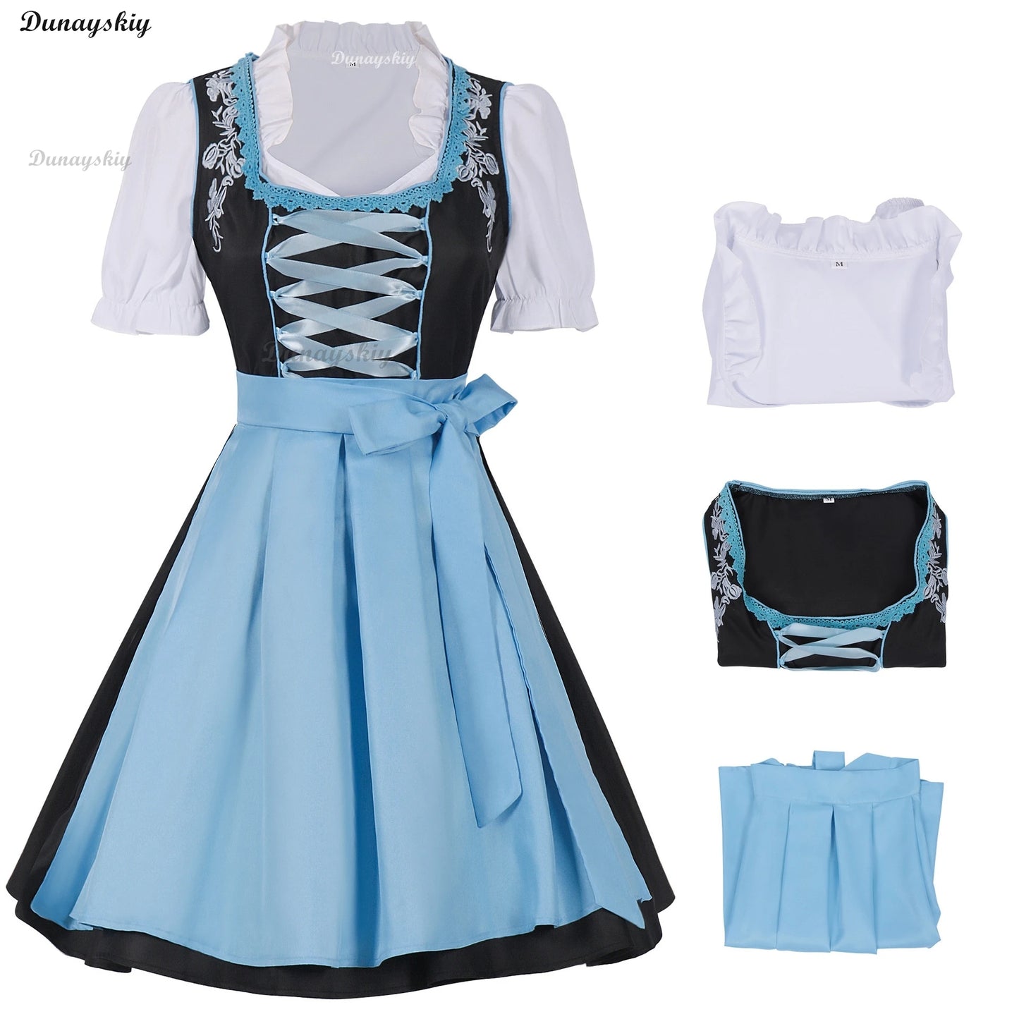 Bavaria Oktoberfest Costume Dirndl Dress Wench Maid Dress German Beer Girl Apron Outfit Maid Cosplay Halloween Party Dresses