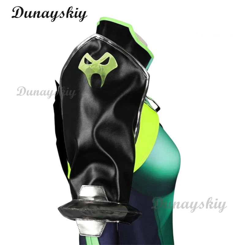 Viper Venomous Snake Cosplay Costume Game VALORANT 3D Mask Printed Shoes Tight Fitting Clothing Anime Halloween Party Customized