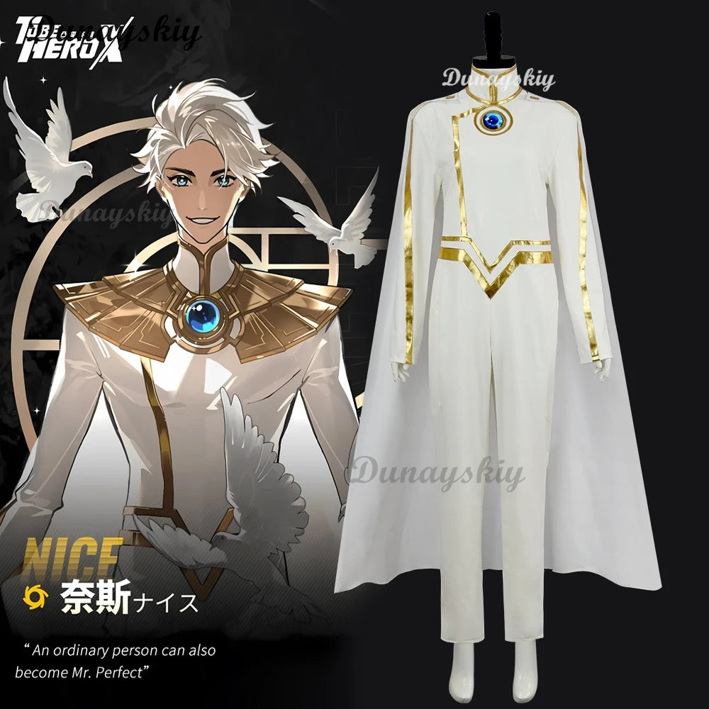 Anime To Be Hero X Nice Cosplay Costume Wig Jumpsuit PU Leather Cloak Lin Ling Halloween Party Men Uniform Full Set
