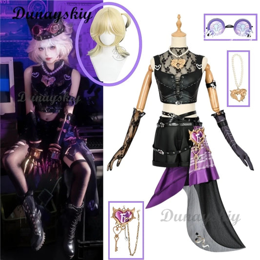 Game Identity V Mechanic Lock Core Anime Cosplay Costume Wig Tracy Reznik Suit Glove Glasses Hat Props Women Halloween Party Set