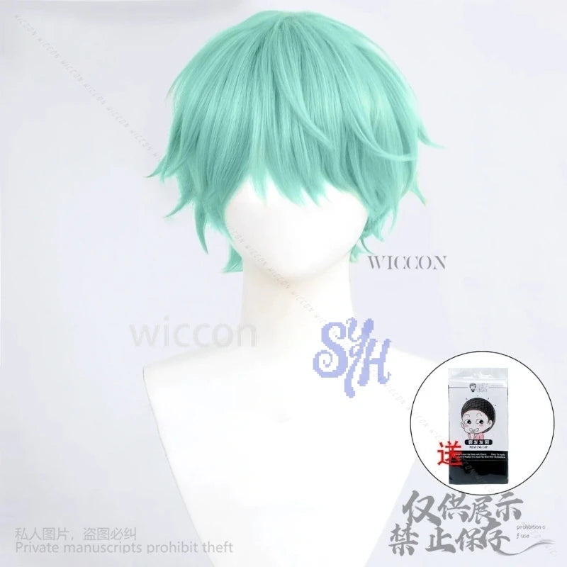 Saja Boys Baby Saja Cosplay Anime Movie Kpop Demon Korea Kawaii Boys Mint Green Y2K Fashion Wigs Jirai Kei Resistant Halloween