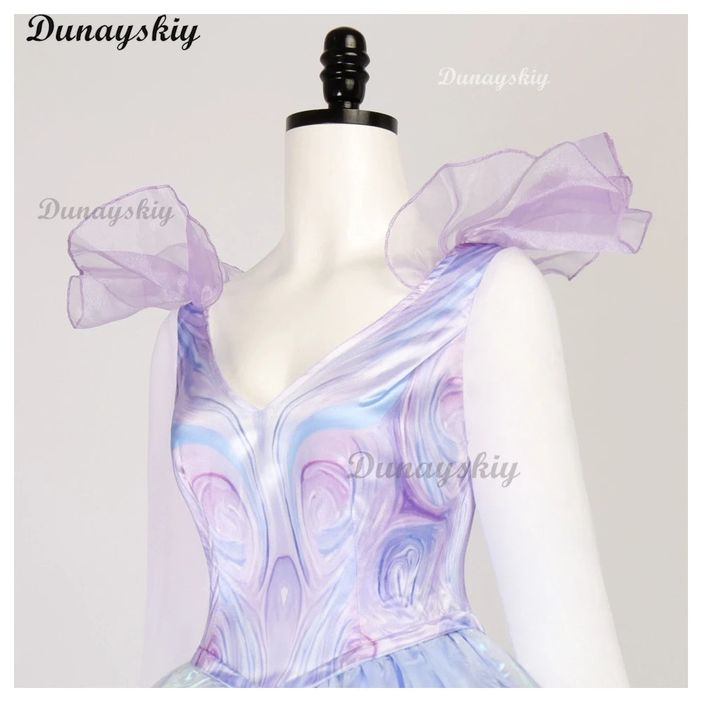 Movie Wicked Glinda Cosplay Costume Witch Women Purple Dress Princess Skirt Wedding Uniform Masquerade Carnival Clothes Outfit