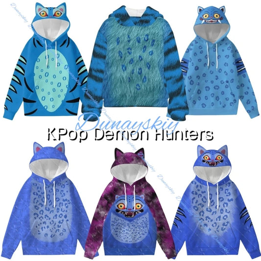 Kpop Demon Cosplay Derpy Tiger Costume Hunters Tiger Hoodie Pants Sets Kids Boys Halloween Christmas Party Outfits