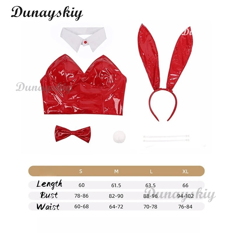 Game Blue Archive Sexy Jumpsuit Cosplay Leather Bodysuit Suit Blue Red Toki Bunny Girl Halloween Clothes Customized