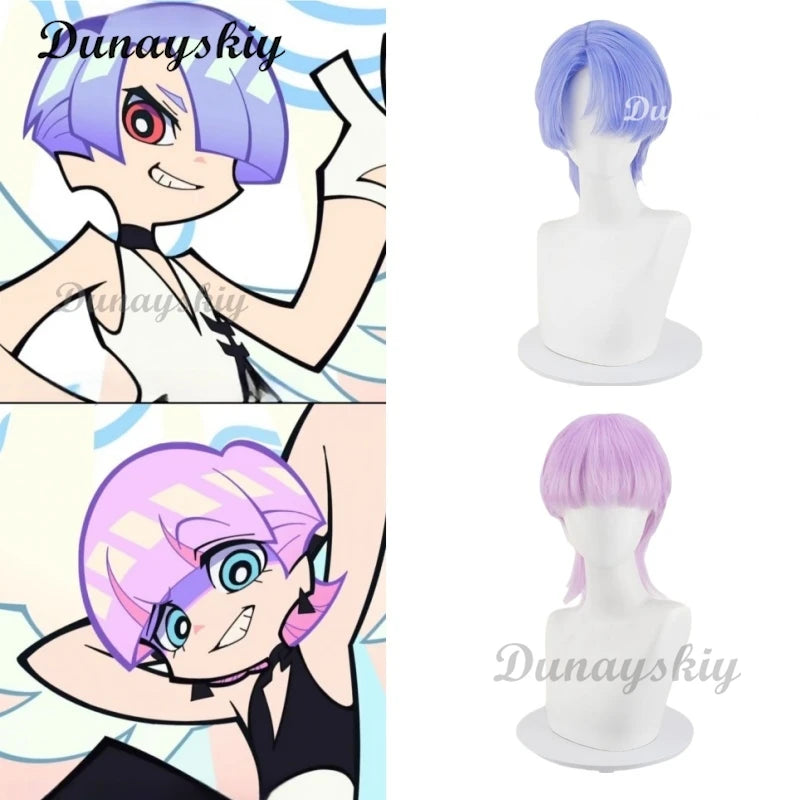 Anime Panty & Stocking Purple Blue Wig With Garterbelt Cosplay Wig New Angel Polyester Polyurethane Brother Halloween Carnival