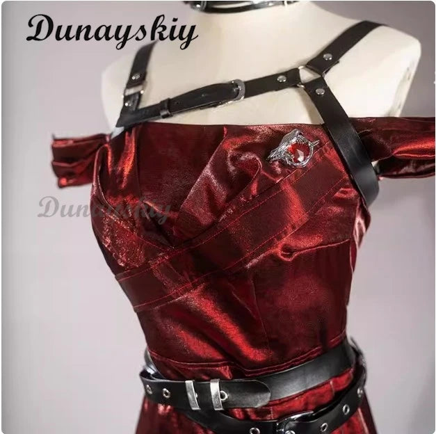 Love and Deepspace Heroines Cosplay Costume Wig Red Dress Enchanting Veil Uniform Sylus Relentless Conqueror Halloween Party