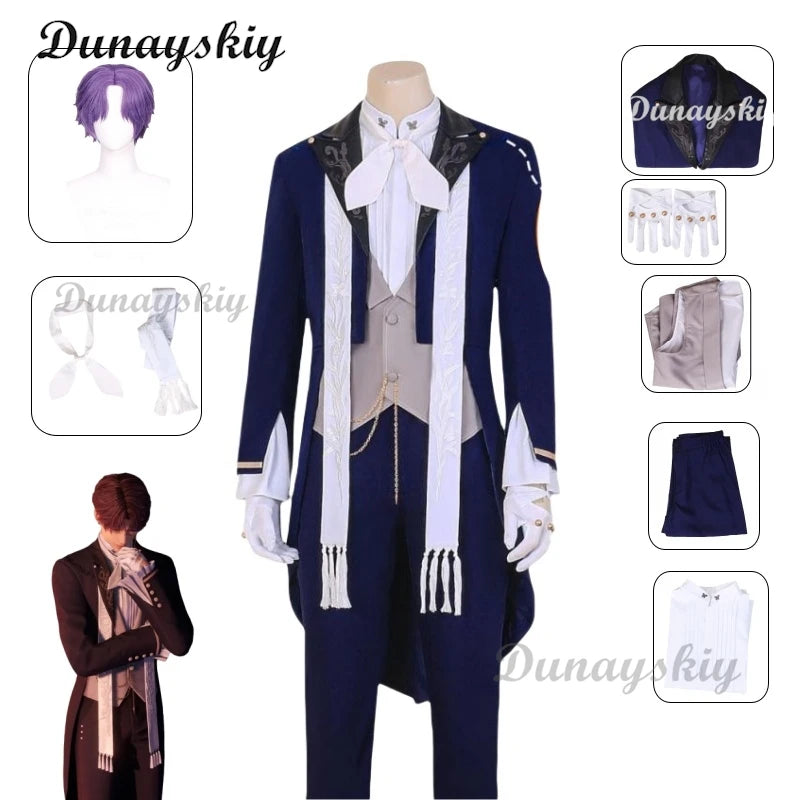 Love and Deepspace Rafayel Cosplay Costume Wig Sea Demon Lament Uniform Halloween Carnival Party Christmas Customized