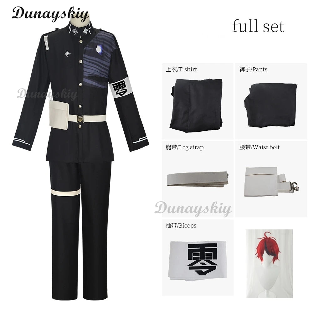 Anime The Hundred Line Darumi Amemiya Sumino Takumi Cosplay Costume Wig Battle Uniform Headwear Last Defense Academy Halloween