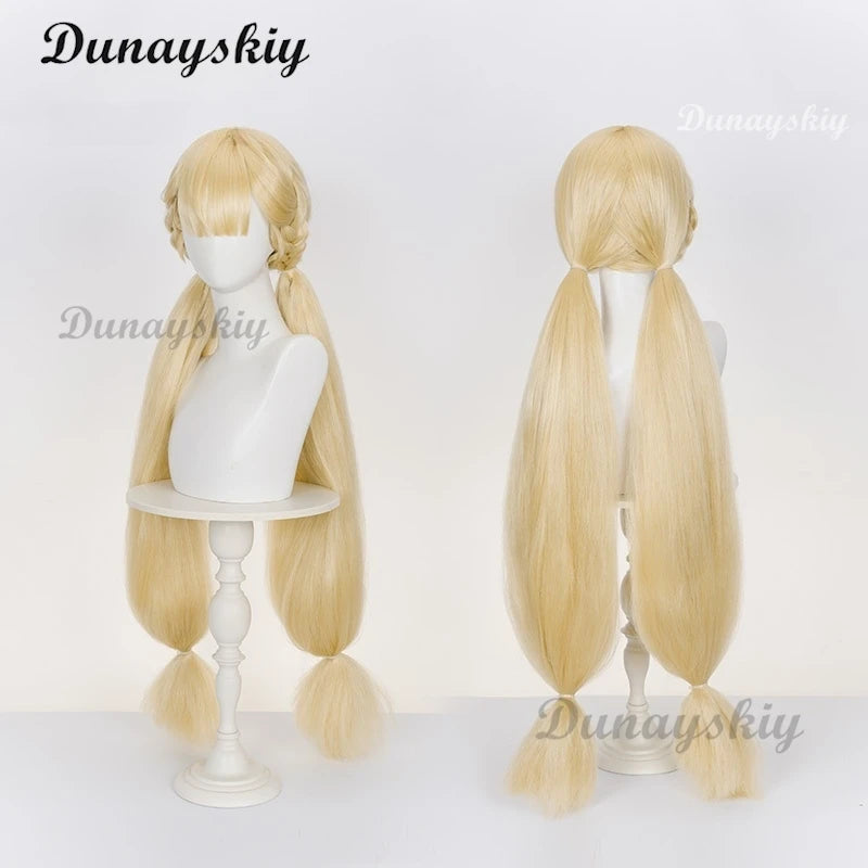 Zenless Zone Zero Alice Thymefield Cosplay Wig 90cm Gold Thick Volume Wigs Cosplay Anime Heat Resistant Synthetic Hair