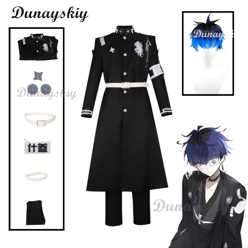 The Hundred Line Yugamu Omokage Cosplay Costume Wig Battle Uniform Last Defense Academy Halloween Party for Women Men Cos Outfit