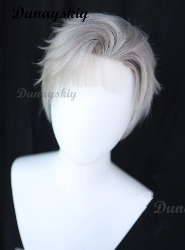 Sylus Front Lace Wig Game Love and Deepspace Cosplay Wig Sylus Qinche Cosplay Qin Che Wig Men Short Hair Free Cap