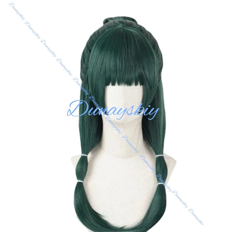 Anime The Apothecary Maomao Cosplay Costume Wig Green Uniform Chinese Traditional Hanfu Dress Headwear Earrings Necklace Chain
