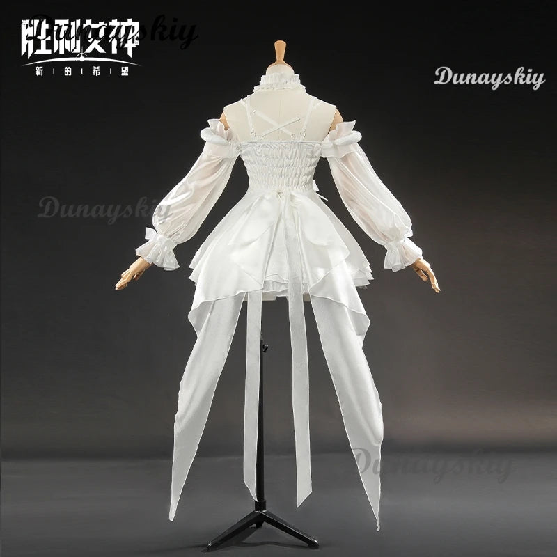 Nikke The Goddess Of Victory Dorothy Cosplay Costume Wig White Princess Dress Role Play Outfits Halloween Carnival Party Uniform