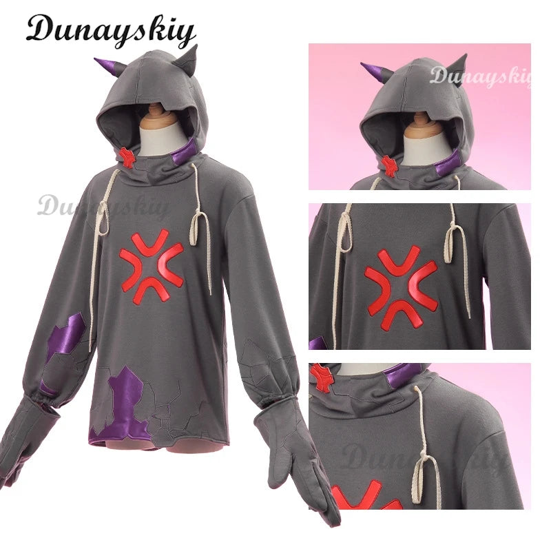 Infinity Nikki Cosplay Costume Wig Grey Hoodie Lolita Set Women Kawaii Girls Sweet Outfit Halloween Party Outfit