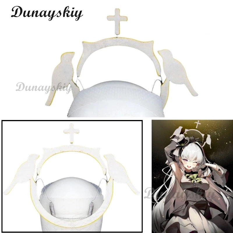 Game Blue Archive‌ Utazumi Sakurako Cosplay Costume Wig Halo Lolita dress Women's Dresses White Wig Accessory Customized