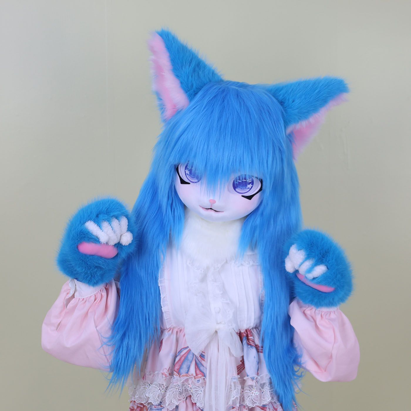 Furry Kigurumi Head Base Cosplay Cat Kig Cute Head Mask Headset Rabbit Doll Party Animal Costume Prop