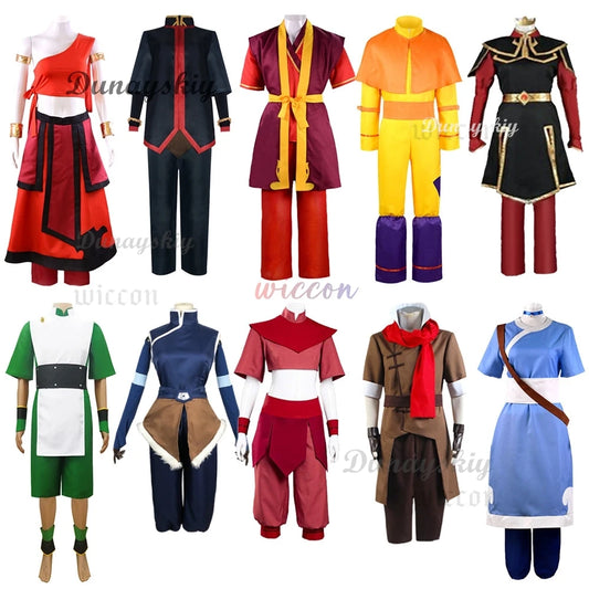 Anime Avatar The Last Airbender Katara Mai Zuko Azula Aang Korra Cosplay Costume Adult Men Women Halloween Party Cosplay Suit