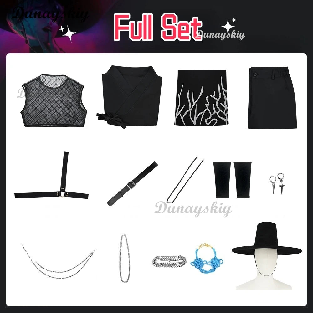 Anime KPop Demon Hunters Jinu Saja Cosplay Costume Saja Boys Black Stage Performance Outfit Baby Saja Halloween Party Women Men