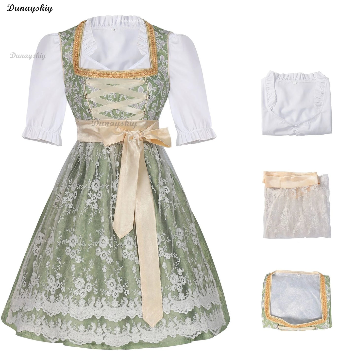 Bavaria Oktoberfest Costume Dirndl Dress Wench Maid Dress German Beer Girl Apron Outfit Maid Cosplay Halloween Party Dresses