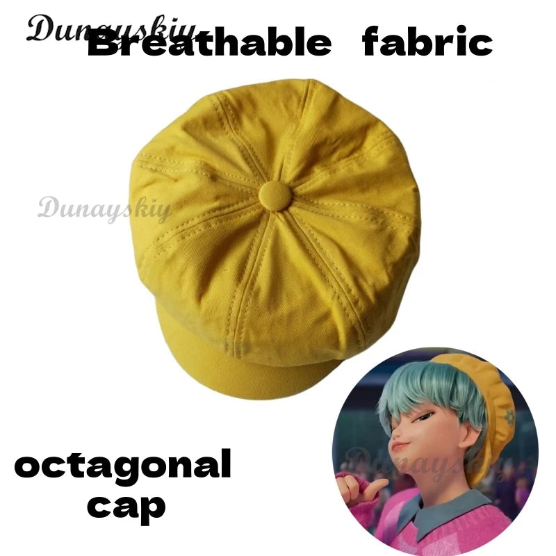 Demon Hunter Saja Boy Baby Cosplay Kpop Group Y2K Wig Hat JiraiKei Heat Resistant Halloween Short Blue Green Hair Cos Outfit