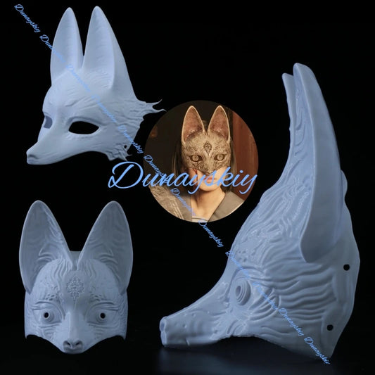 Game SILENT Shimizu Hinako Cosplay Mask Adult Half Face 3D Printing HILL Fox Mask Halloween Masquerade Party Prop